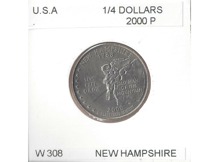 AMERIQUE (U.S.A) 1/4 DOLLAR 2000 P NEW HAMPSHIRE TTB+
