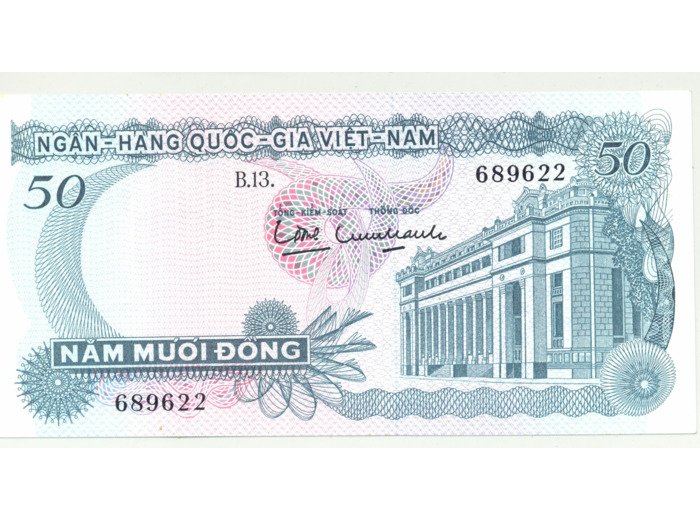 VIET NAM DU SUD 50 DONG ND (1969 ) SERIE B.13 SUP (W25a)