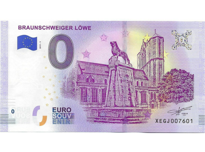 ALLEMAGNE 2019-1 BRAUNSCHWEIGER LOWE BILLET SOUVENIR 0 EURO TOURISTIQUE NEUF