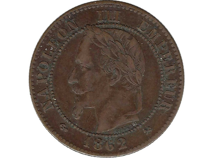 FRANCE 2 CENTIMES NAPOLEON III 1862 K (Bordeaux) TTB