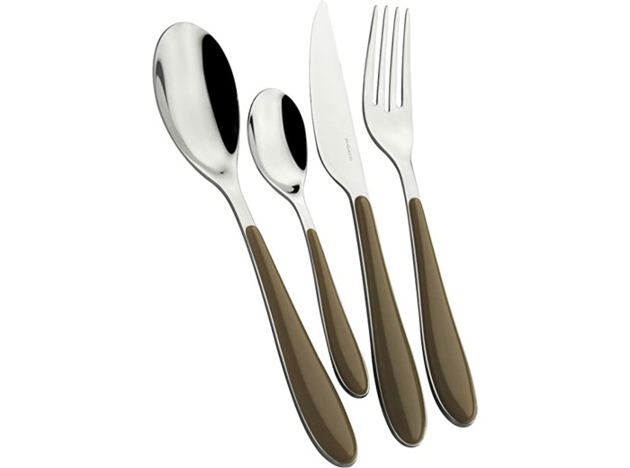 GIOIA Ménagère 24 pièces Taupe/Tabac