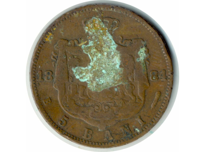 ROUMANIE 5 BANI 1884 B TB+