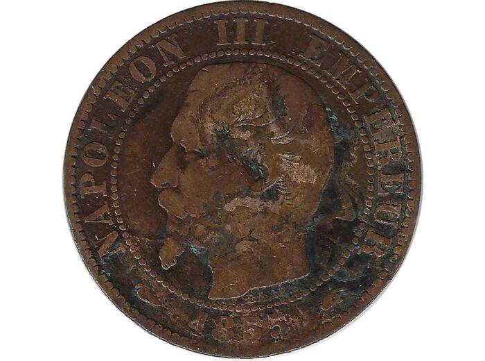 FRANCE 5 CENTIMES NAPOLEON III 1855 A (Paris) chien TB N3