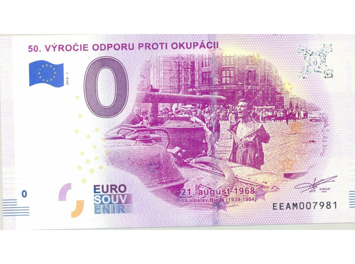SLOVAQUIE 2018-1 50 VYROCIE ODPORU PROTI OKUPACII BILLET SOUVENIR 0 EURO