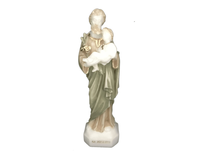 St Joseph- Statue en albâtre 14cm -Couleur