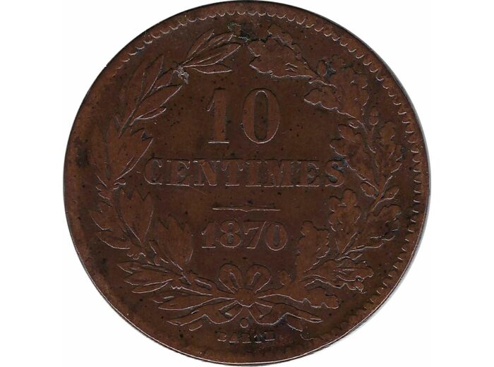 LUXEMBOURG 10 CENTIMES 1870 TB+