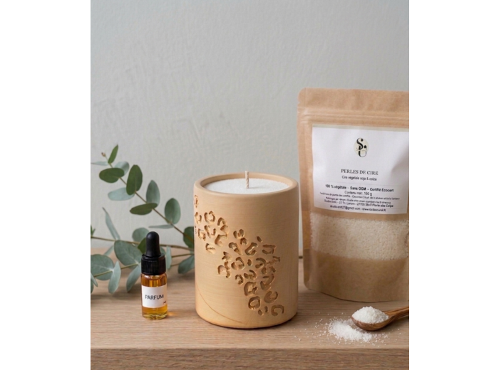 Kit Bougie Sablée et Pot en Jesmonite