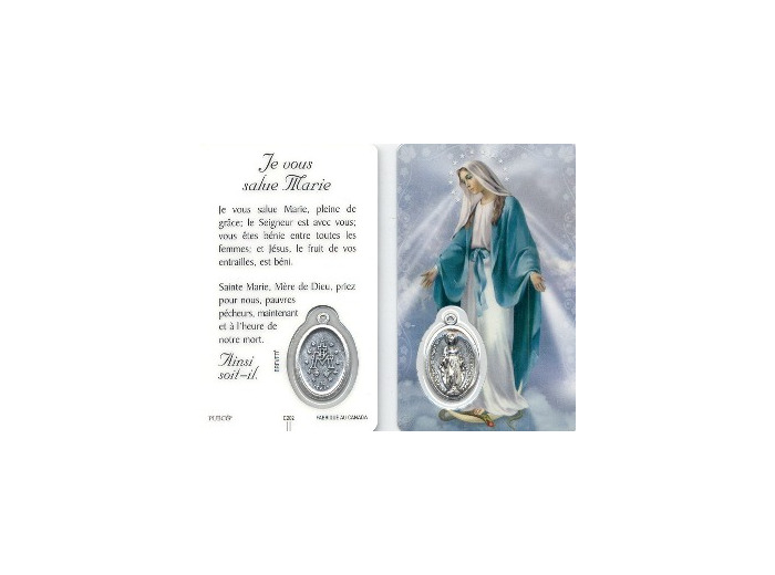 Carte-prière avec insertion VIERGE MIRACULEUSE