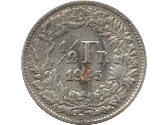 SUISSE 1/2 FRANC 1945 B TTB