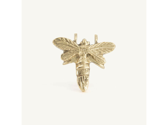 Bouton de tiroir Abeille Queen Bee Doré Laiton Recyclé 5x5x7cm