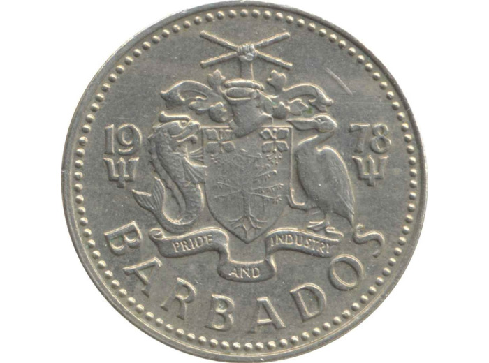BARBADES 25 CENTS 1978 TTB