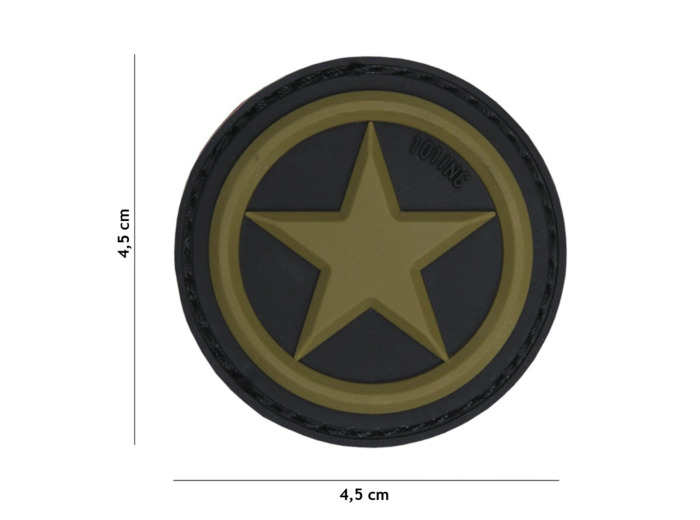 Patch 3D PVC étoile USA (vert)