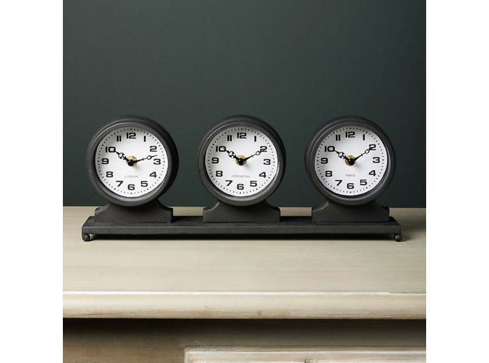 Horloges JetLag fer gris 16x40x6cm