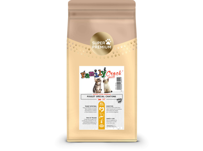Croquettes SUPER PREMIUM au poulet & riz pour chatons - 2 tailles