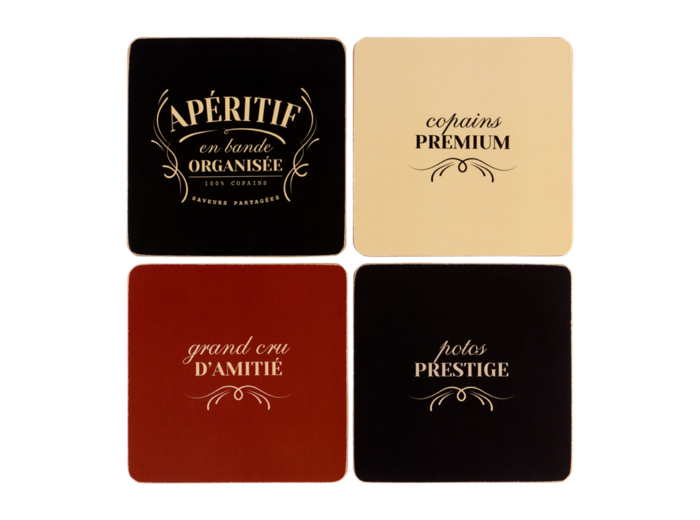 DESSOUS DE VERRE X4 - Copains
