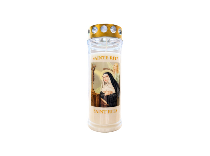Bougie Funéraire 160 Heures Sainte Rita avec Prière