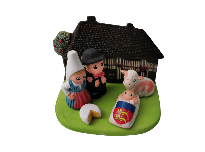 CRECHE en céramique BLOC 8x7cm- NORMANDIE