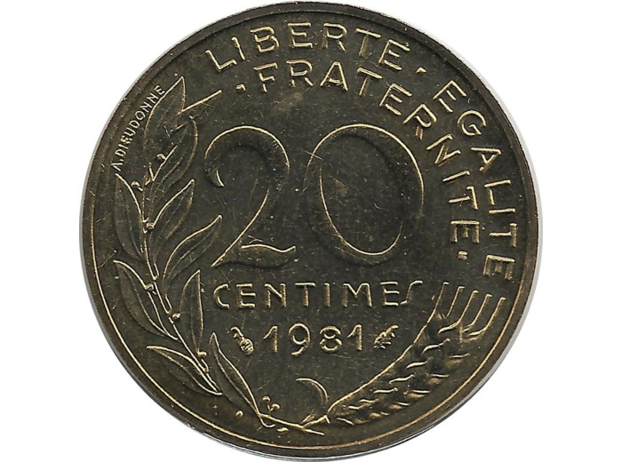 FRANCE 20 CENTIMES LAGRIFFOUL 1981 FDC