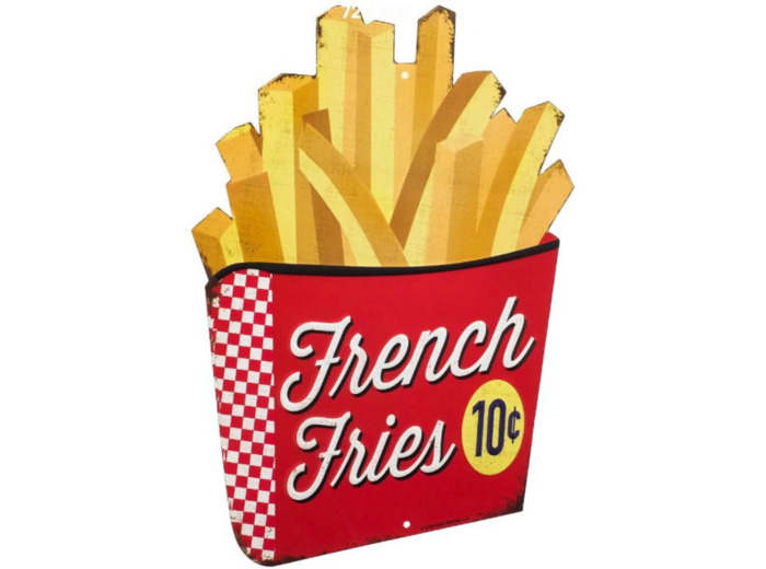 Plaque métal French Fries - 22 x 31 cm