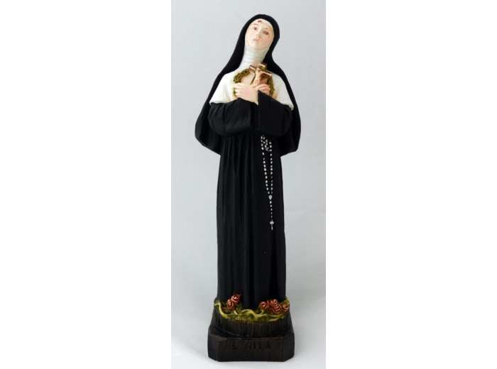 Ste Rita 30cm polychrome- résine peinte main