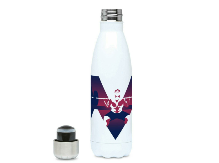 Gourde isotherme CrossFit "Haltérophilie Homme" - Personnalisable