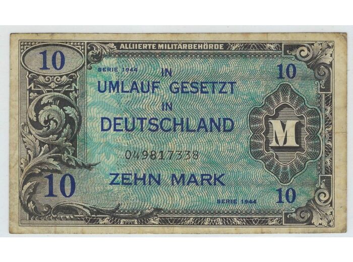 ALLEMAGNE ( WWII ) 10 MARK 1944 TB+