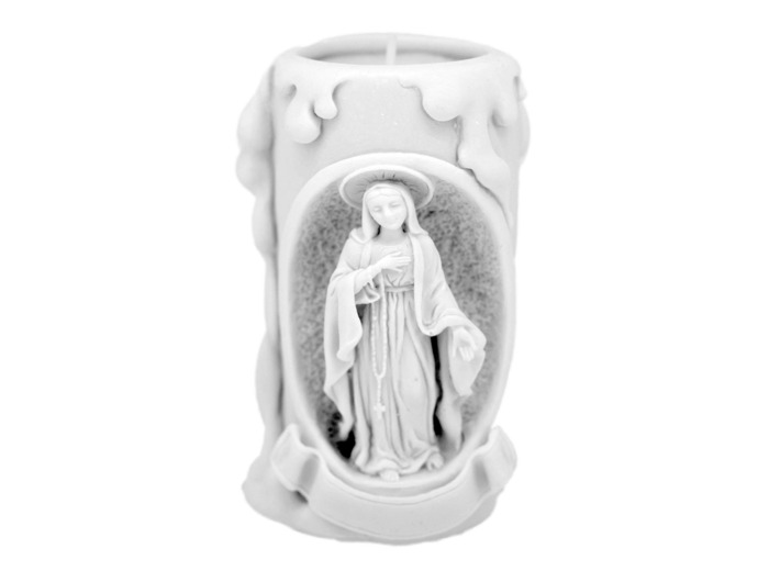 CHANDELLE  ALBATRE 11CM - Sacré Coeur de Marie Blanche