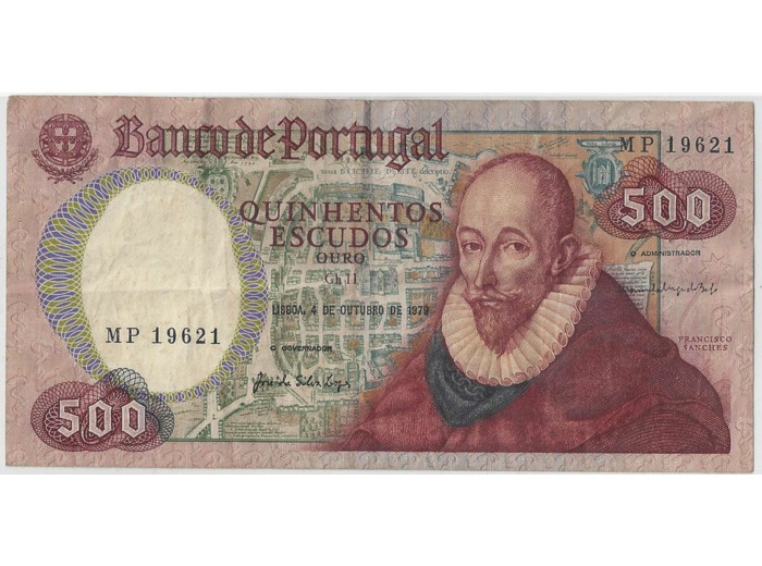 PORTUGAL 500 ESCUDOS 04/10/1979 TTB+