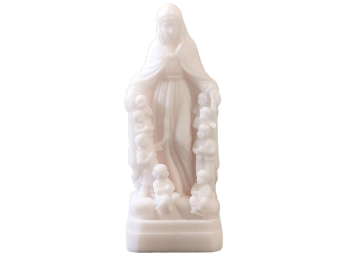Vierge Protectrice - Statue en Albaster 12cm -Blanche