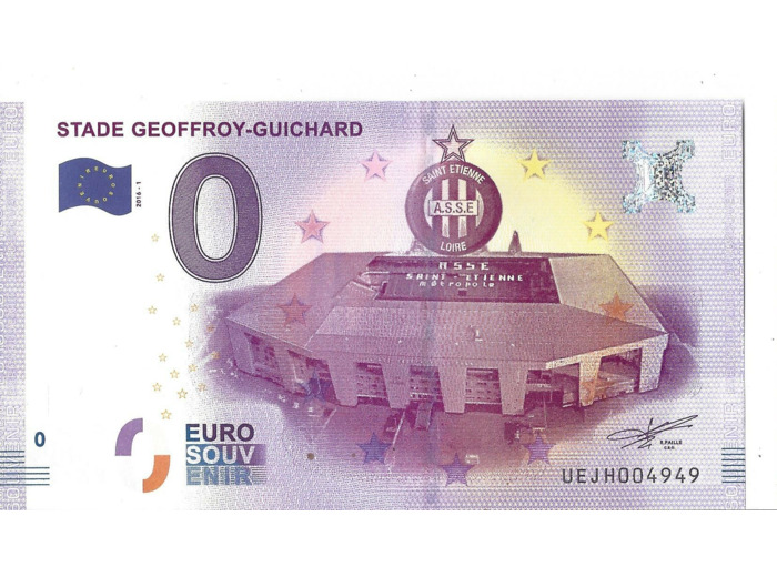 42 SAINT ETIENNE 2016-1 STADE GEOFFROY GUICHARD BILLET SOUVENIR 0 EURO