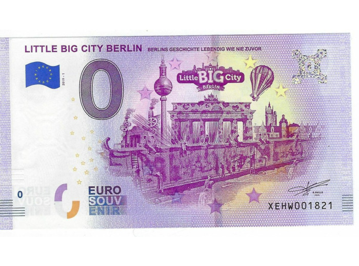 ALLEMAGNE 2019-1 LITTLE BIG CITY BERLIN BILLET SOUVENIR 0 EURO TOURISTIQUE  NEUF