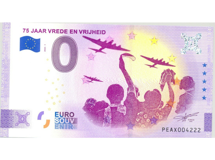 PAYS BAS 2020-1 75 JAAR VREDE EN VRIJHEID (ANNIVERSAIRE) BILLET SOUVENIR 0 EURO