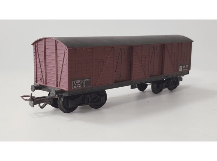 JOUEF 653 HO WAGON COUVERT A BOGIES BRUN TOIT NOIR SANS BOITE