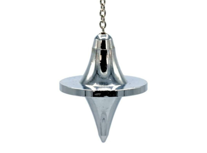 Pendule toupie en laiton chromé