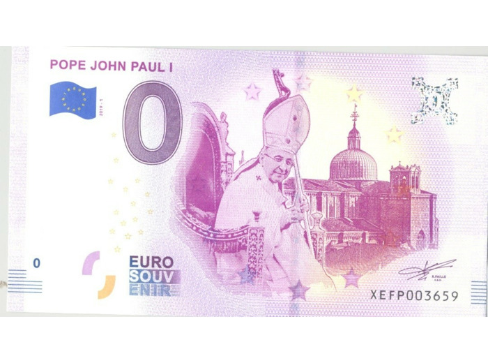 ALLEMAGNE 2019-1 POPE JOHN PAUL I BILLET SOUVENIR 0 EURO TOURISTIQUE  NEUF