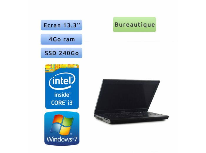 Dell Latitude E4310 - Windows 7 - i3 4Go 240Go SSD - Webcam - 13.3 - Grade B - Ordinateur Portable PC