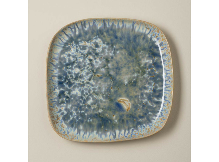 Assiette céramique bleu intense 28x28x3cm