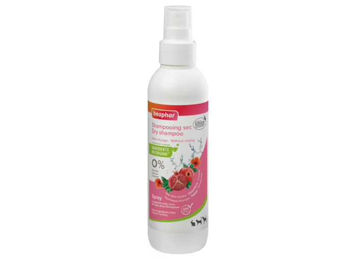 Spray shampoing sec label Ecocert pour chien et chat - 200 ml - BEAPHAR