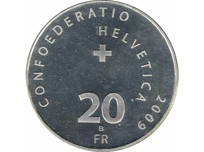 SUISSE 20 FRANCS 2009 MUSEE SUISSE DES TRANSPORT PROOF