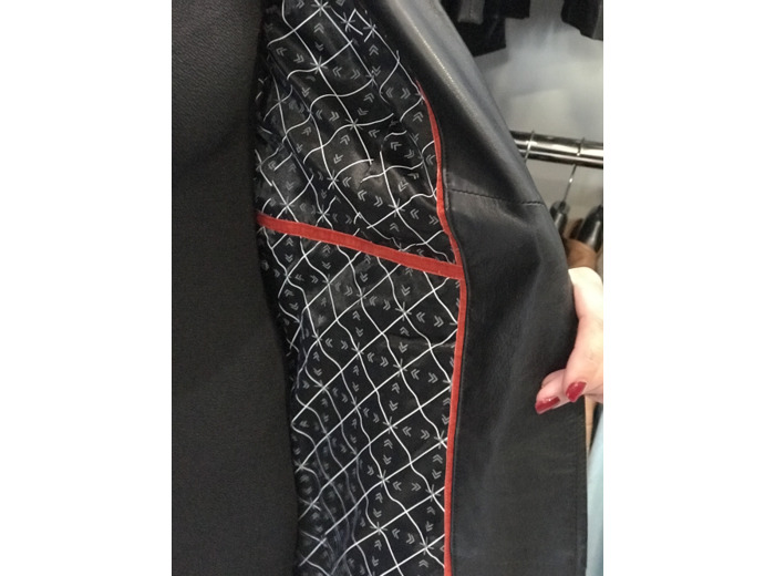 AMC-2101651 Trench femme cuir noir