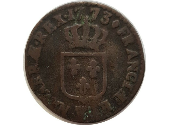 LOUIS XV (1715-1774 ) DEMI SOL A LA VIELLE TETE 1773 W (Lille) TB