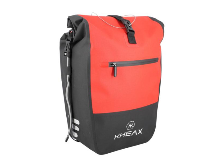 SACOCHE VELO PORTE BAGAGE KHEAX IZOARD EDGE ROUGE ETANCHE - 31 LITRES