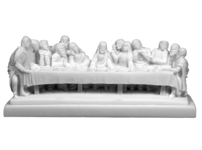 Cène - Statue 10cm en albâtre  -Blanche
