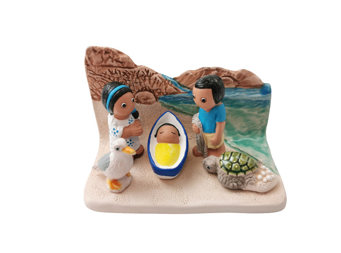 CRECHE en céramique BLOC 8x7cm - COSTA RICA