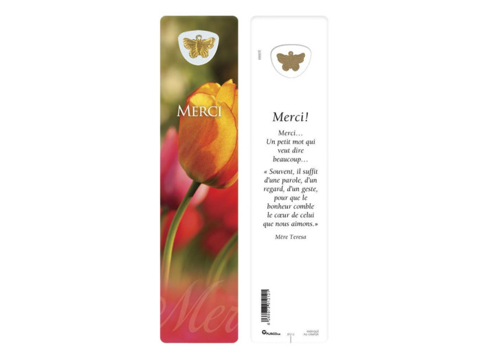 Signet plastifié avec médaille sous sachet- MERCI