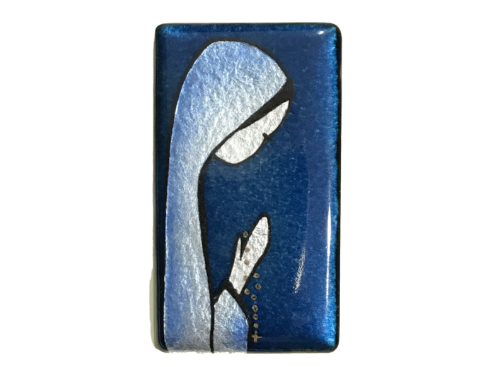 VIERGE en PRIERE 7x4cm - EMAUX DU LIBAN