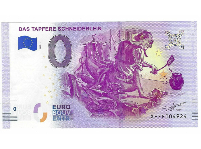 ALLEMAGNE 2019-1 DAS TAPFERE SCHNEIDERLEIN BILLET SOUVENIR 0 EURO TOURISTIQUE