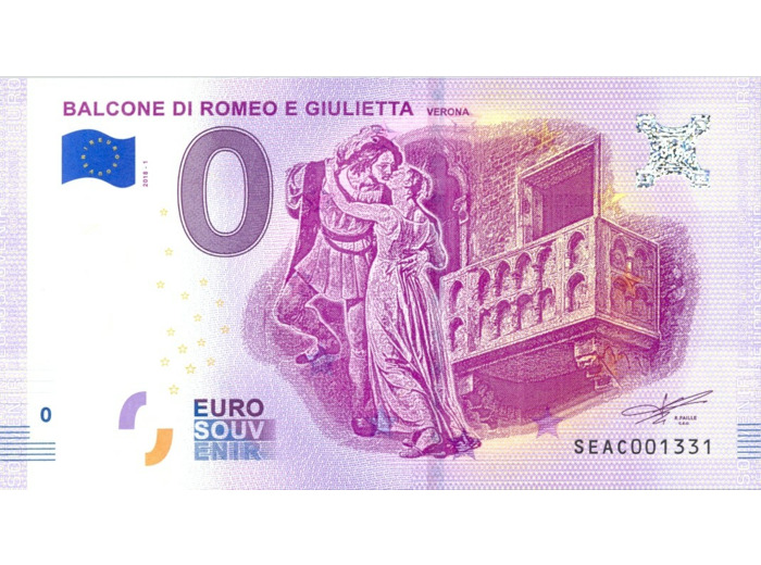 ITALIE 2018-1 BALCONE DI ROMEO E GUILETTA Numero 1331 BILLET SOUVENIR