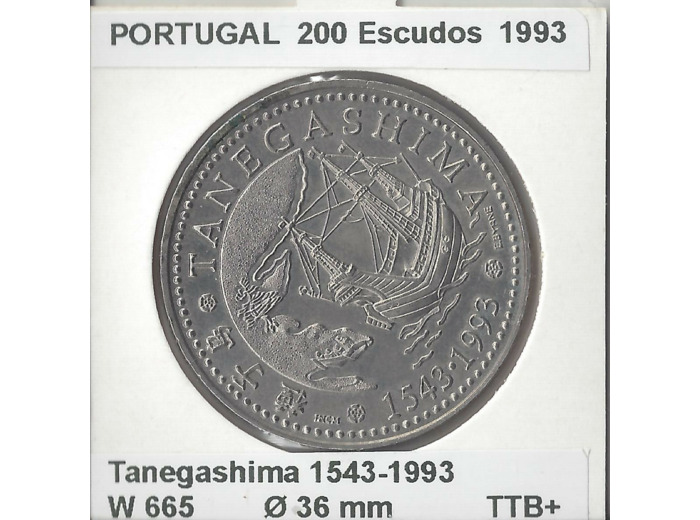PORTUGAL 200 ESCUDOS TANEGASHIMA 1993 TTB+