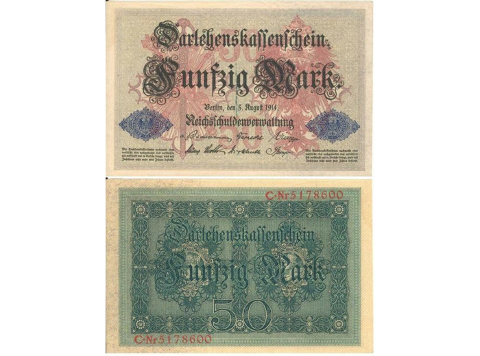 Allemagne 50 MARK 05/08/1914 TTB+